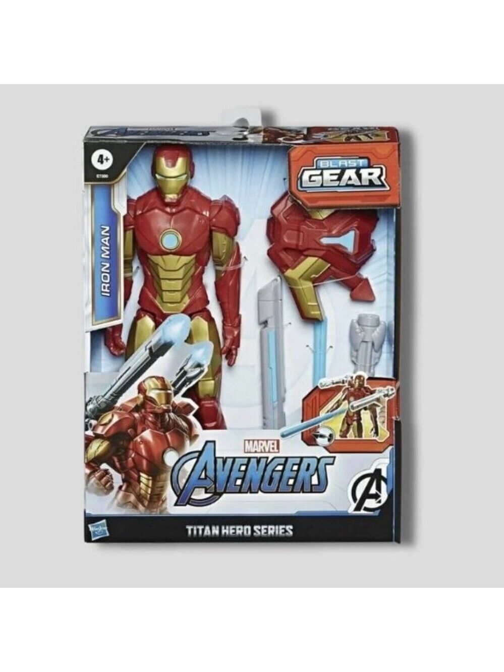 NIB Hasbro Marvel Avengers Titan Hero Iron Man Action Figure Blast Gear Red/Gold